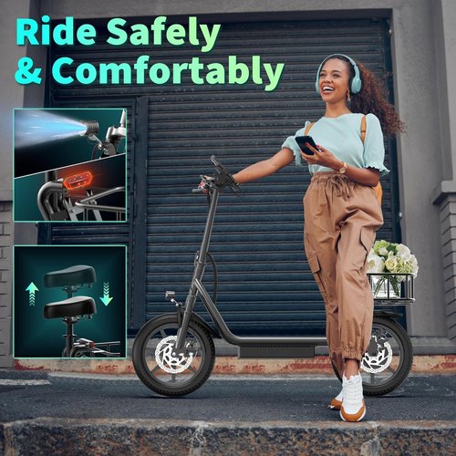 MAXSHOT Electric Scooter for Adults - High-Speed 350W/500W Motor, 21-28 Miles Range, Dual Suspension, Folding Design