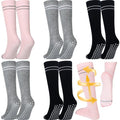 Funnysoft 6 Pair Pregnancy Compression Socks with Grip Non Slip 20-30 Mmhg Maternity Anti Skid Graduated Support Compression Stockings for Women Pregnant Nurses Yoga Supply
