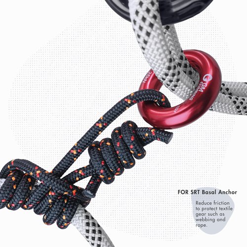 GM CLIMBING Red Small Rappel Ring 25kN for Rock Climbing Arborist Rescue Slackline Hammock Pack of 4