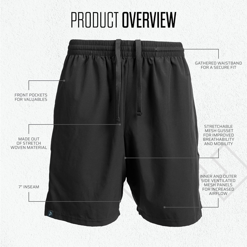 Skiennix Men's 7-Inch Workout Shorts - Lightweight & Breathable Fabric for Ultimate Comfort