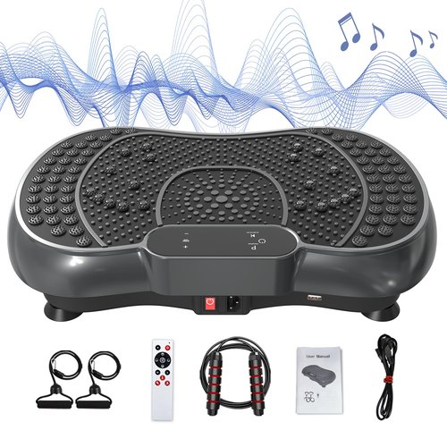 Bigzzia Vibration Plate Exercise Machine for Weight Loss – 100-Speed Platform with Remote & Resistance Bands, 450 lbs Capacity – Quiet Full Body Workout for Lymphatic Drainage at Home