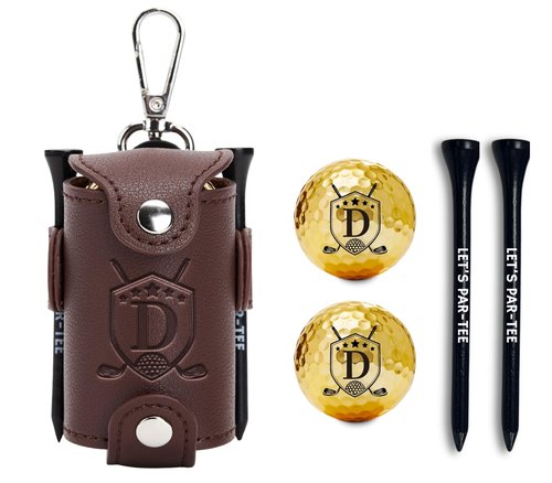 CybGene Golf Gifts for Men Ball & Tee Holder with 2 Balls and 2 Tees - Golf Accessories for Men/Women - D