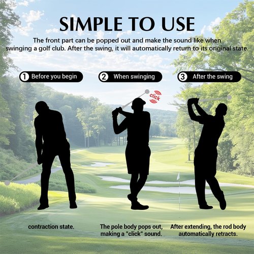 YIHKQDL Golf Swing Trainer – Adjustable Golf Grip Trainer with Click Feedback for Tempo, Power & Accuracy | Portable Golf Training Aid Black