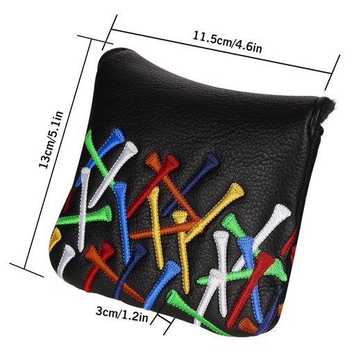 Craftsman Golf Messy Funny Colorful Golf Tee Style Black Mallet Putter Headcover for Taylormade Spider Tour Magnet