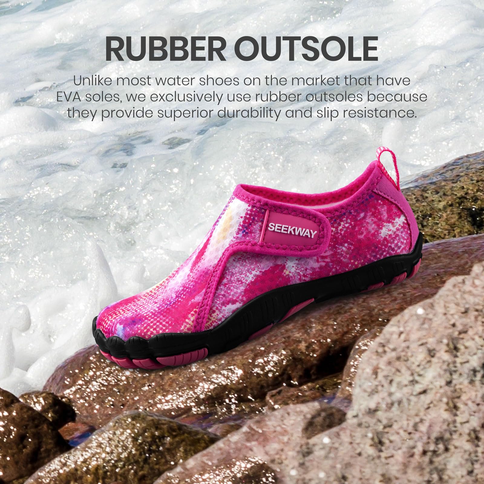 SEEKWAY Barefoot Water Shoes for Kids - Wide Toe Box and Quick-Dry Sand Shoes Toddler for Hiking Swim Beach Pool Kayak Sport Accessories, Camping Essentials Non-Slip for Boys Girls Sizes
