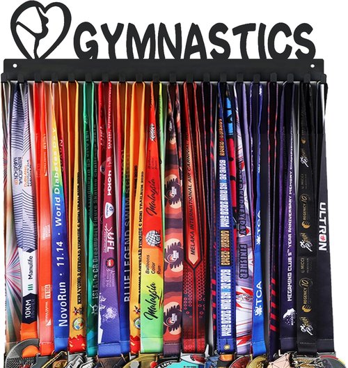 Goutoports Medal Holder Display Hanger - "She Believed She Could" Personalized Wall Hanger | Sturdy Black Steel for Over 60 Medals