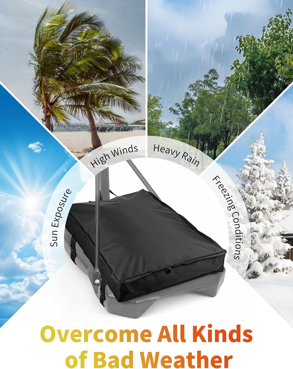 Skiennix Basketball Hoop Sandbag - Heavy Duty Weighted Base Anchor, Weather Resistant Oxford Fabric
