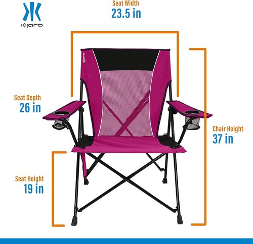 Kijaro Dual Lock Portable Camping Chair - Versatile Folding Design for Sports & Lawn - Hanami Pink