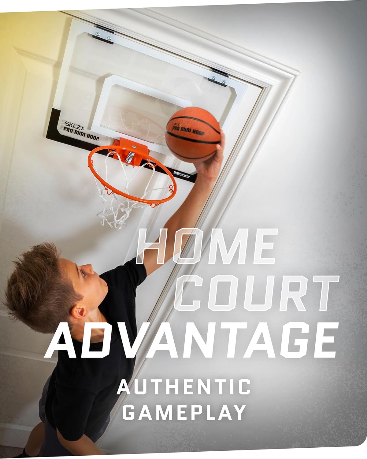 SKLZ Pro Mini Indoor Basketball Hoop - Over The Door Portable Design | Perfect for Home, Dorms, and Offices