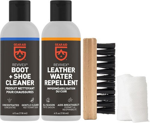 Gear AID Revivex Leather Shoe & Boot Cleaner Kit - Restore Sneakers, Work & Hiking Boots, Includes Soap