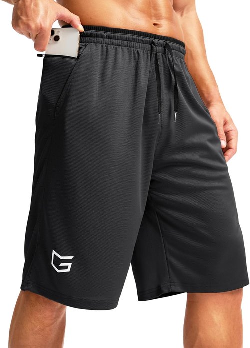 G Gradual Men's Basketball Shorts - Quick Dry Lightweight Athletic Shorts with Zipper Pocket | 9"/11" Sizes