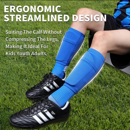 LPONJAR Soccer Shin Guards - Protective Shin Pads with Optimized Insert Pocket for Kids & Adults