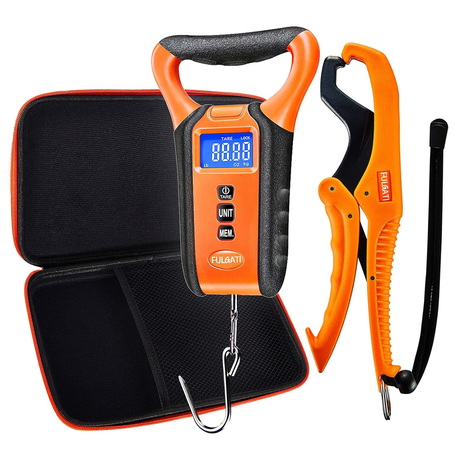 Skiennix Fish Scale - Waterproof Digital Weighing Scale with Backlit LCD Display, 110lb Capacity & Carry Case