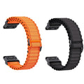 BANSO 26mm Quick Fit Nylon Watch Band for Garmin Fenix 5X/6X/7X/8 51mm Watch Band, 26mm Watch Bands for Garmin Instinct 2X /2X Solar/Instinct 3 50mm (Deep Grey and Orange)
