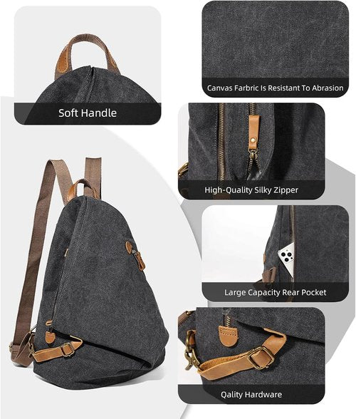 KL928 Canvas Vintage Backpack - Large Casual Daypack for Outdoor Travel & Hiking | Unisex Design