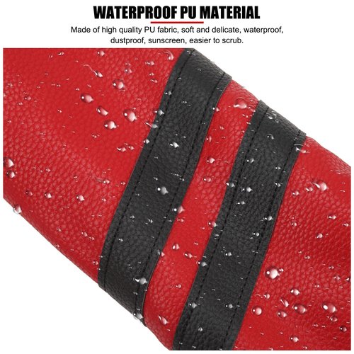 Golf Club Headcover PU Club Covers Wood Fairway Hybrid Rotatable Label 3 Size Club Head Cover Protector for Sports Outdoor (red)