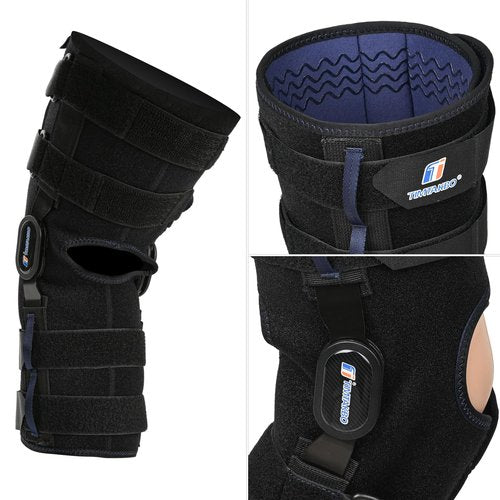 Knee Braces for Knee Pain Women Men, 16inch Hinged Knee Brace with for Side Stabilizers Meniscus Tear Knee Pain ACL MCL Injury Recovery Wraparound Knee Support with 4 Adjustable Compression Straps