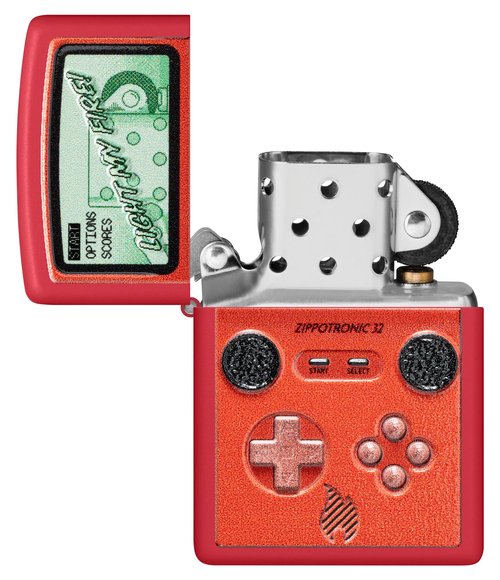 Zippo Zippotronic Design Red Matte Pocket Lighter