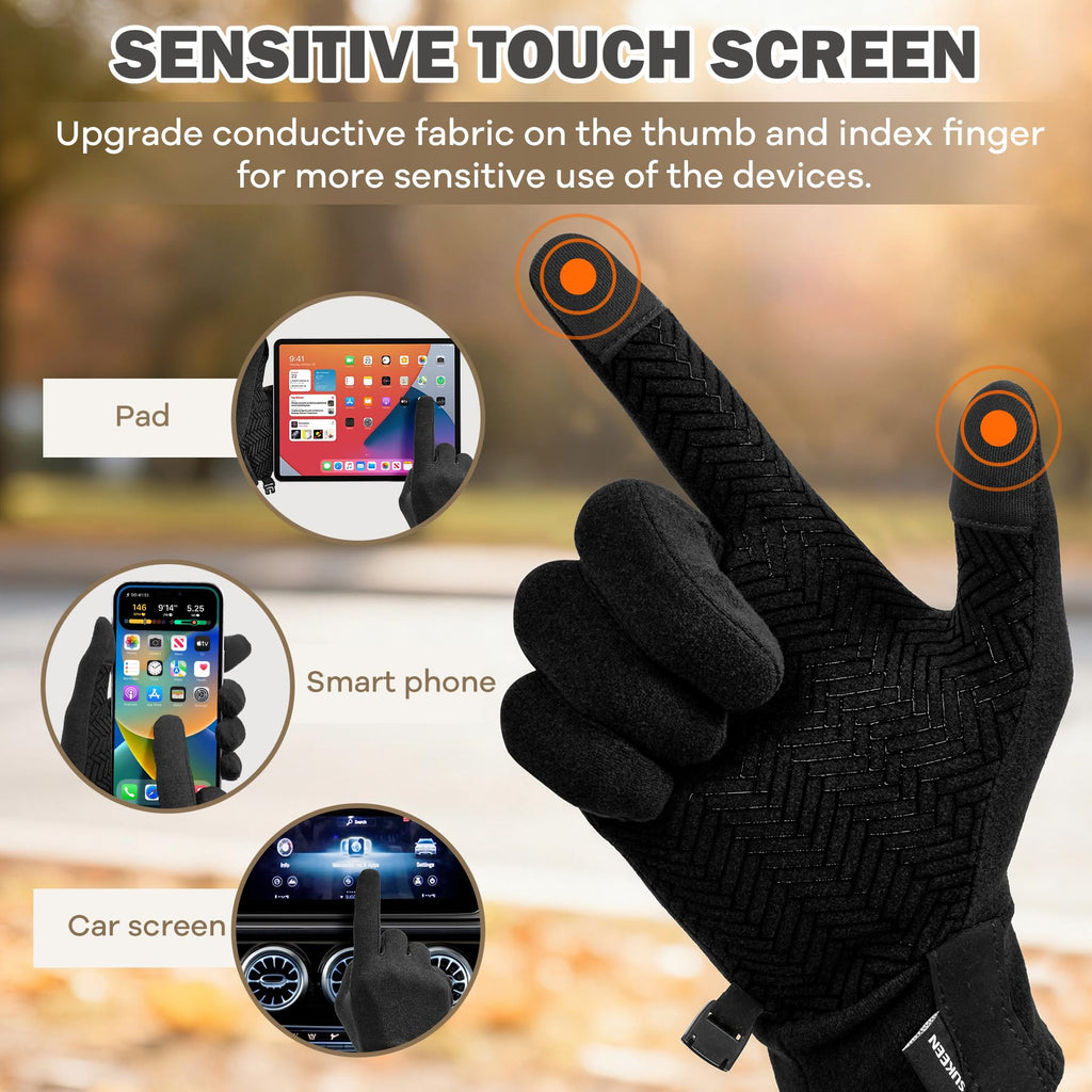 Sukeen Lightweight Running Gloves for Women Touchscreen Anti-Slip Liner Gloves Winter Warm Gloves for Cycling, Driving, Soccer