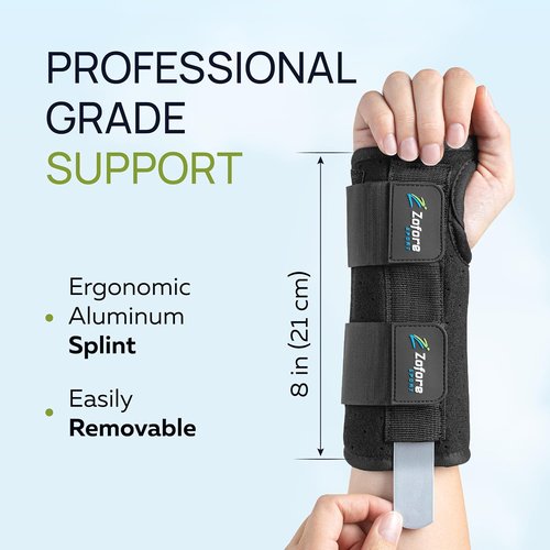 Carpal Tunnel Wrist Brace by [Brand Name] - Dual Strap Support with Metal Splint for Pain Relief - Right (L/XL)