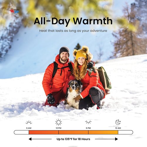 Large Hand & Body Warmers - Super Long Lasting Heat Up to 18 Hours - All-Natural, Odorless | Ideal for Body, Hands & Toes