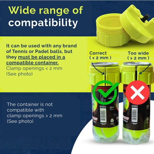 BALL RESCUER: Tennis and Padel Ball Life Extender – Converts Standard Tennis Ball Containers to a 30 psi Ball Pressurizer – Without Pump/Without Maintenance Pack