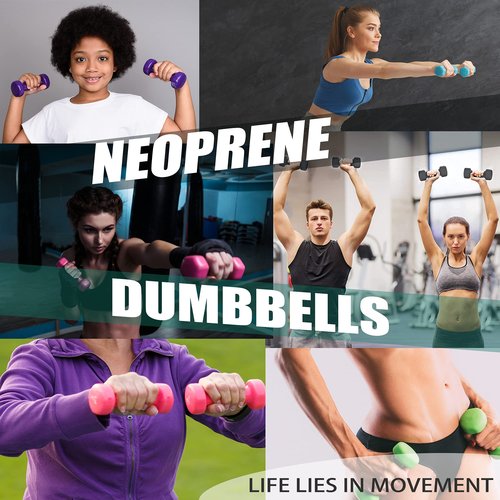 Balelinko Home Gym Equipment Workouts Strength Training Weight Loss Pilates Weights Yoga Sets Free Weights for Women, Men, Seniors and Youth, 3LB Pink, Pair