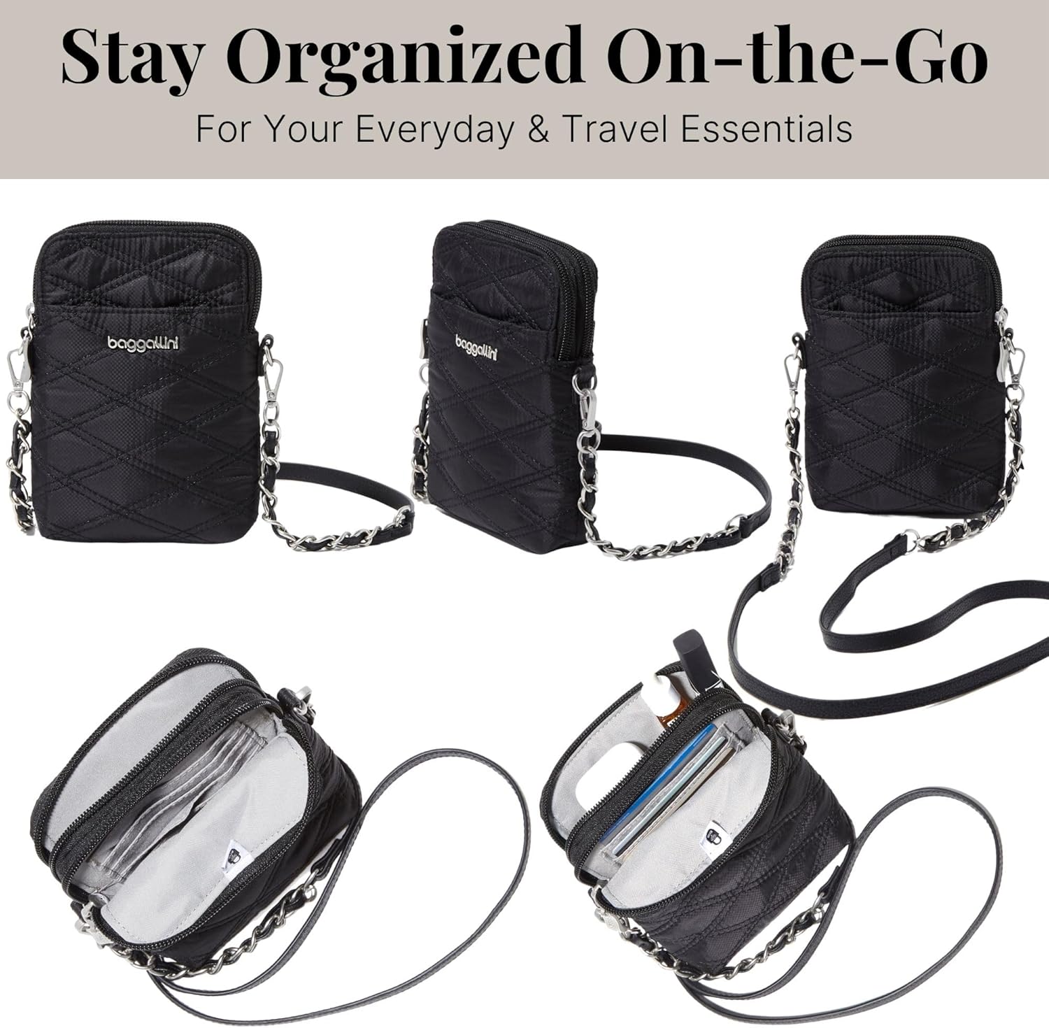 Baggallini RFID Bryant Crossbody Bag - Stylish & Functional | New Classic Collection