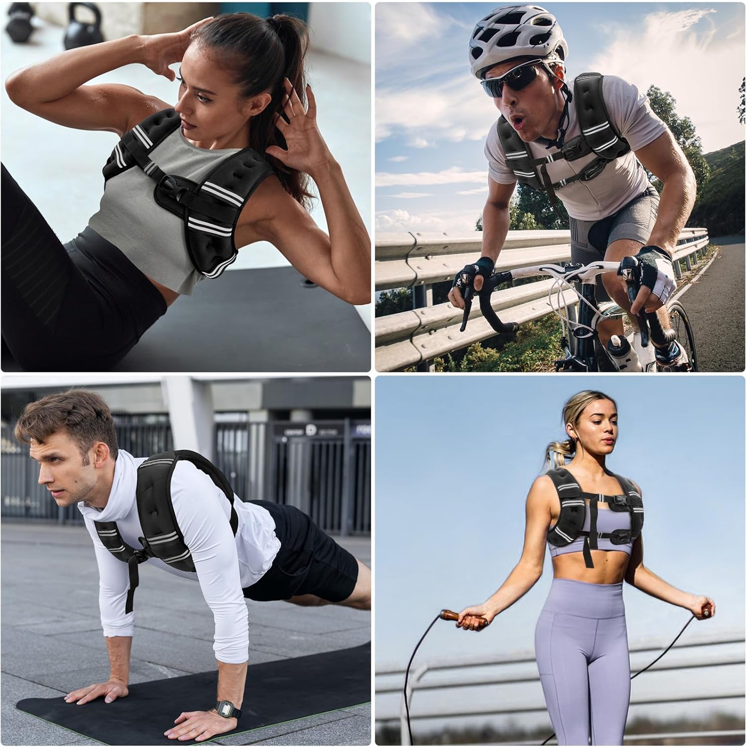 Zeerun Weighted Vest - Comfortable & Durable Rucking Vest with Reflective Stripe | Adjustable for Walking, Running & Strength Training
