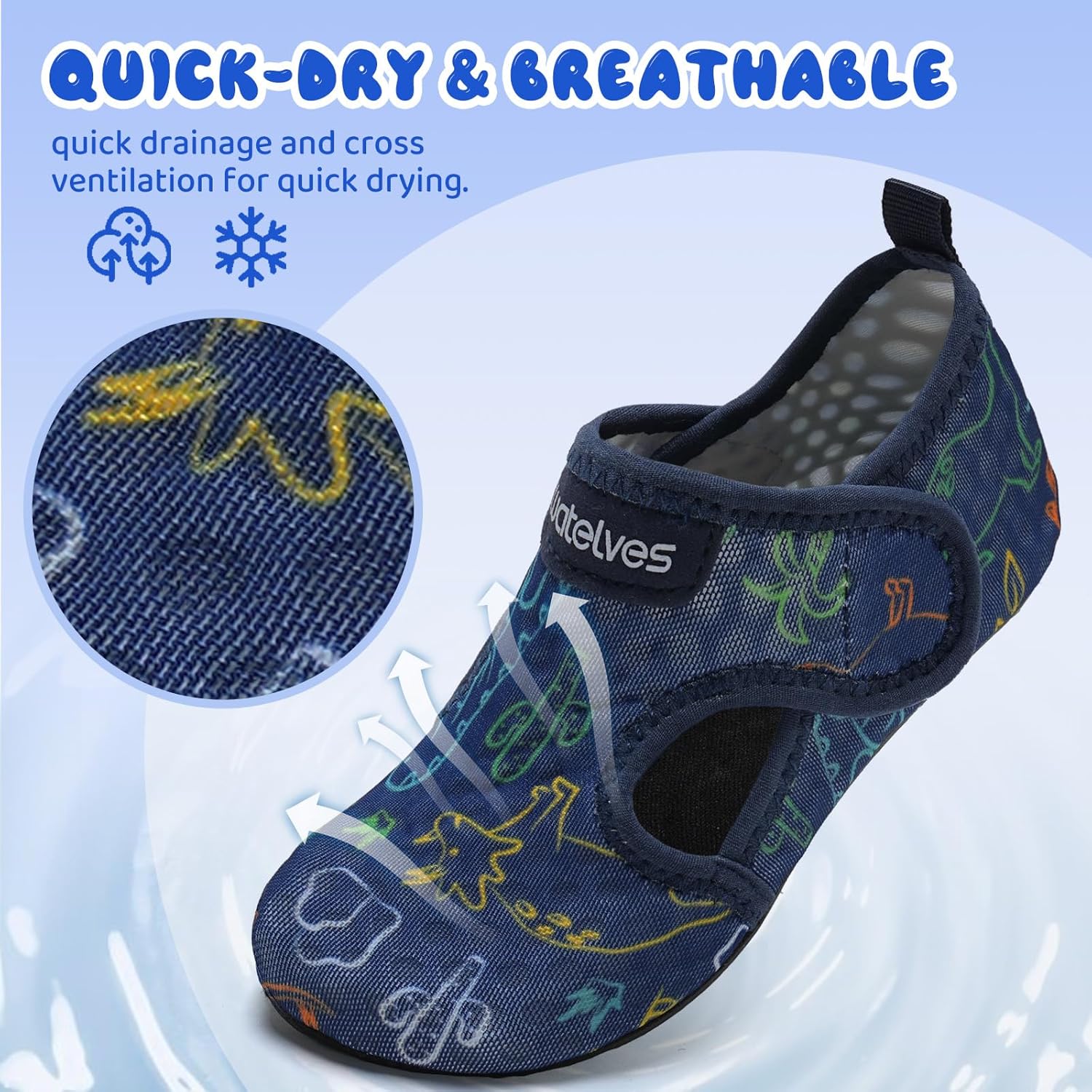 WateLves Kids Water Shoes - Non-Slip Quick Dry Aqua Socks for Toddlers | Ideal for Beach & Swim