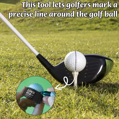 GrooveFix LineFix360 (Black) Golf Ball Alignment Marker – Precision 360° Line Tool for Enhanced Putting Accuracy