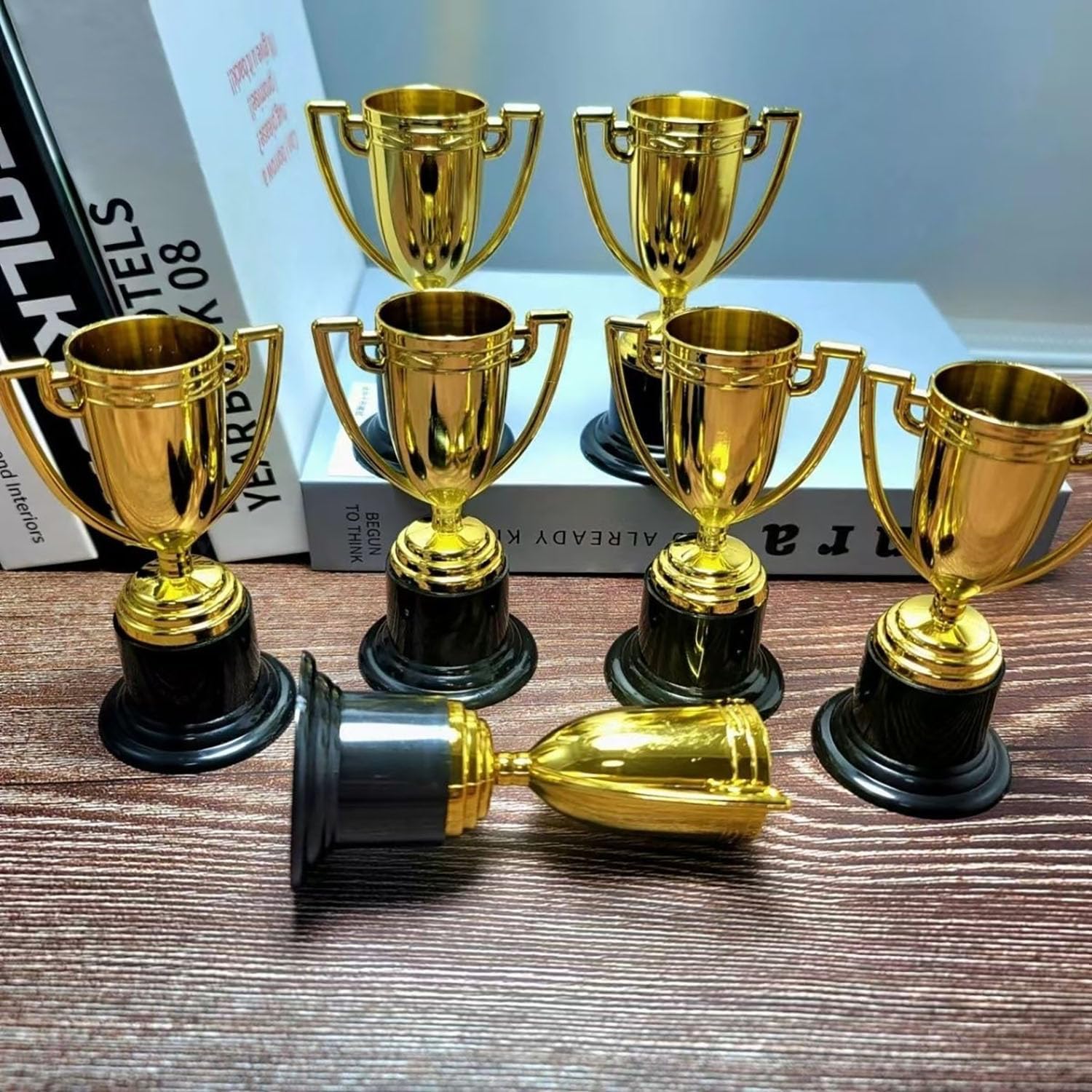 YYaaloa Mini Gold Trophy Cups - 6 Pack 4-Inch Awards for Parties, Sports Tournaments & Competitions