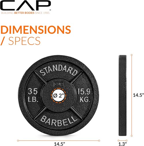 CAP Barbell 2-Inch Olympic Weight Plate - Durable Design | Available in Multiple Sizes