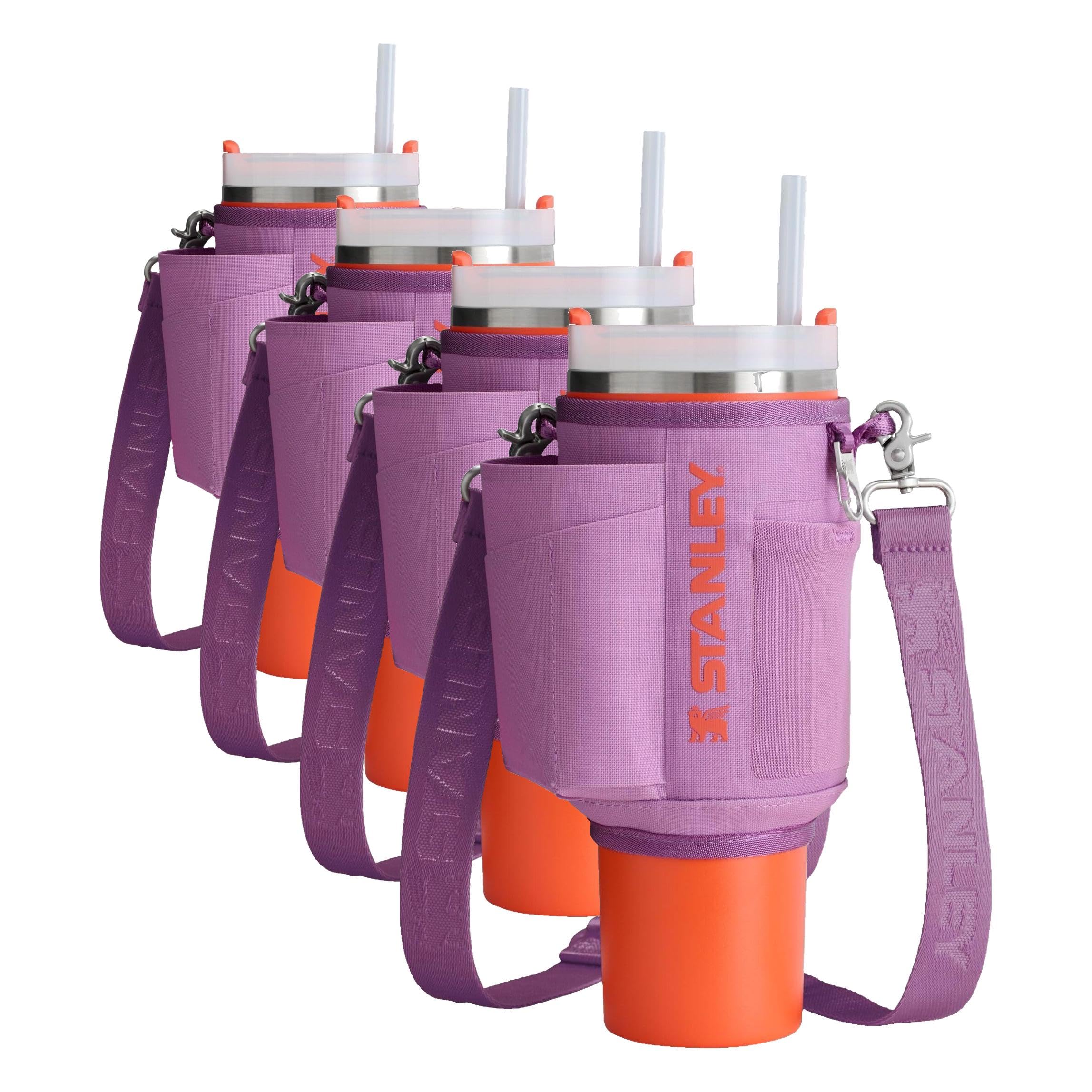 STANLEY All Day Quencher Carry All for 40 oz Tumbler with Handle | Crossbody Bag with Phone Holder Pocket, Card Sleeve & Detachable Strap | Water Bottle Carrier Bag | BPA-Free | Lilac (Pack of 4)