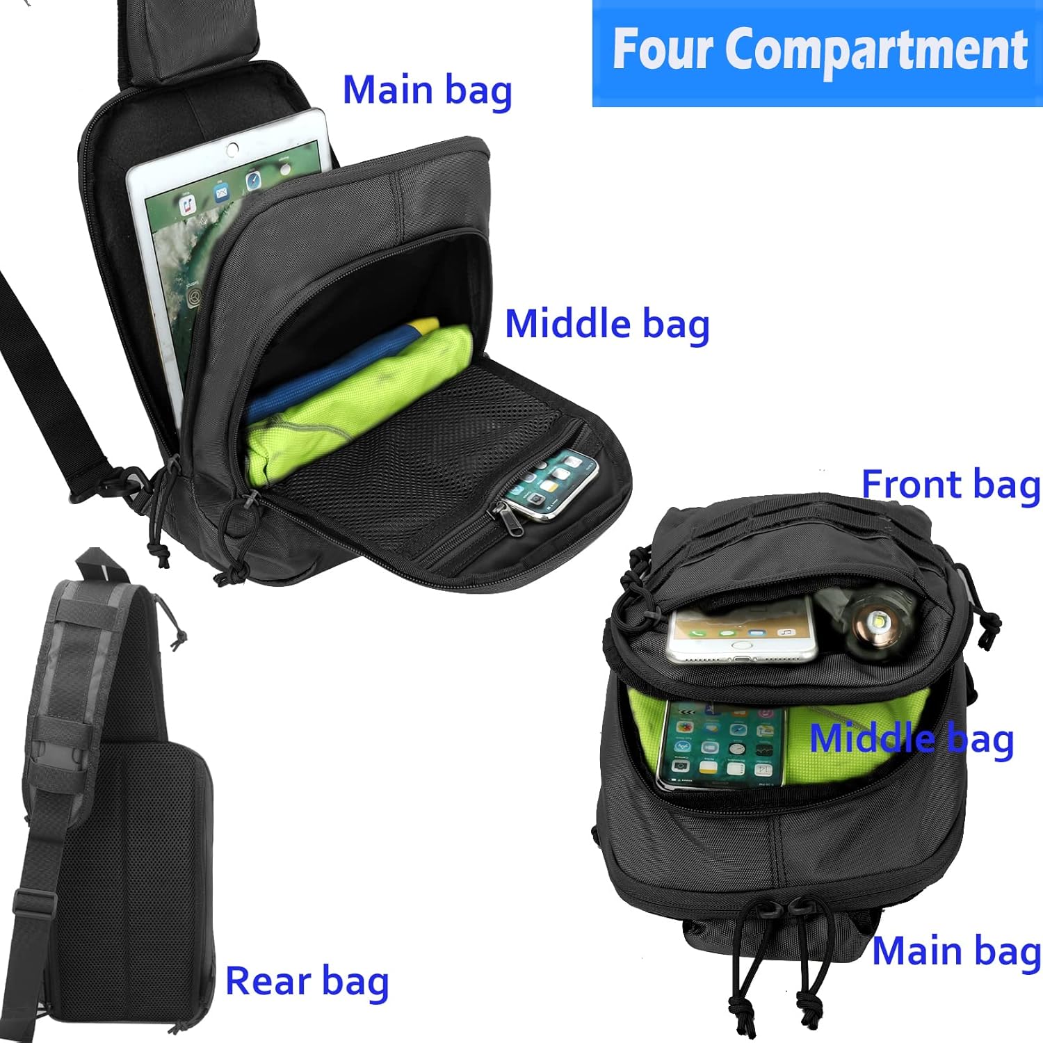 Skiennix Tactical Sling Chest Bag - Compact EDC Shoulder Pack for Concealed Carry | Dual Holster Design
