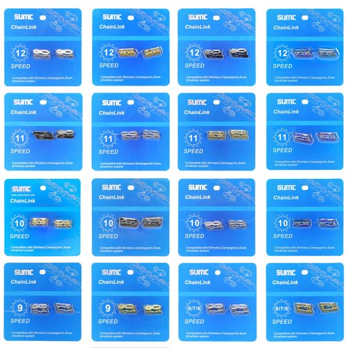 Inkesky 4 Pairs Re-usable Quick Link for Bike Chains - Compatible with Shimano/KMC/Campagnolo/SRAM (6/7/8-speed (Gold))