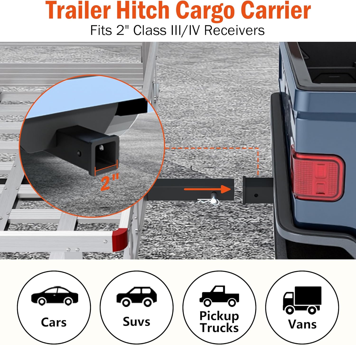 Receiver for SUVs, Trucks, Vans, and Campers - 50" x 29.5" x 8.7