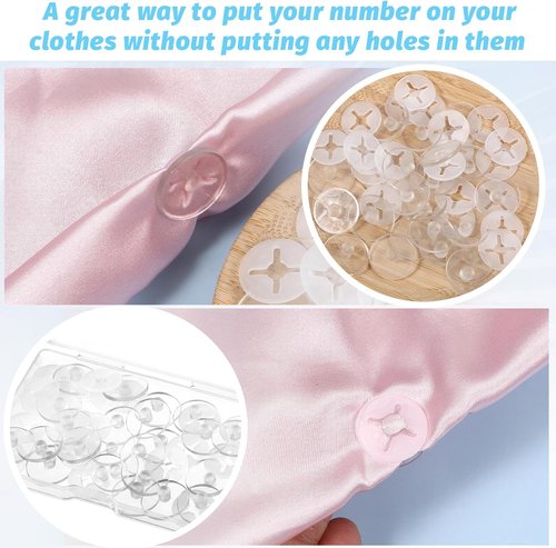 Cobee Race Number Buckle Clips - 24 PCS Clear Reusable Bib Holders for Runners & Triathlons