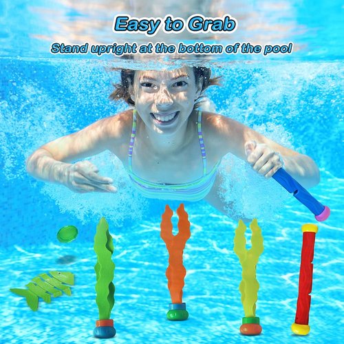 Jasonwell Pool Diving Toys - 31 PCS Fun Swimming Pool Games for Kids & Teens | Dive Rings, Sticks & Treasures