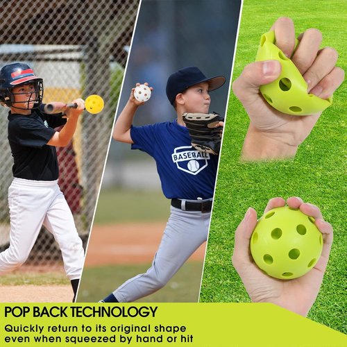 Avesfer 9-Inch Plastic Practice Baseballs - Anti-Crack Soft Training Balls with Mesh Bag for Indoor/Outdoor Drills