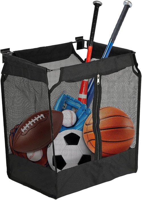 Kokone Wall Hanging Basket - Mesh Storage Organizer for Slat Walls | Ideal for Sports Balls, 16x12x17 IN