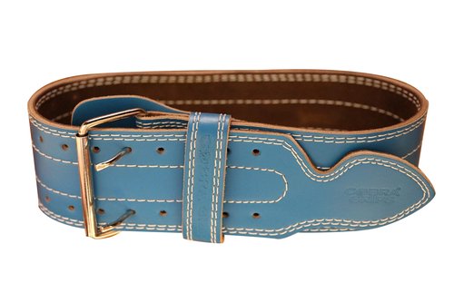 Weight Power Lifting Belt 4” Wide Cobra Grips Best Premium Genuine Leather Belt for Men & Women Adjustable Weightlifting Back Support (Cyanic Blue, Small 27"-35")