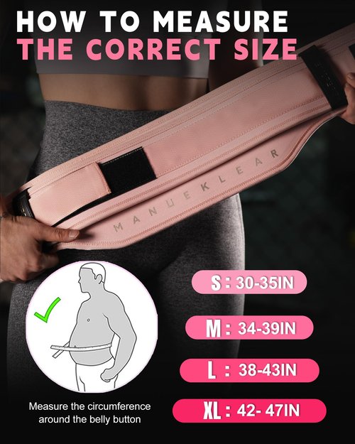 MANUEKLEAR Weight Lifting Belts for Men and Women, Gym Weight Belt with Carabiner Quick Locking, Double-Layer Weightlifting Belt for Workout Squat Powerlifting Deadlift