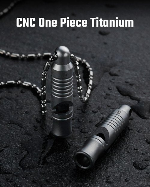 KeyUnity KA56 Titanium Whistle for Emergency Survival Hiking Camping and Everyday Carry Keychain Whistle 120dB Loud Clear Sound Lightweight Portable Outdoor Gear