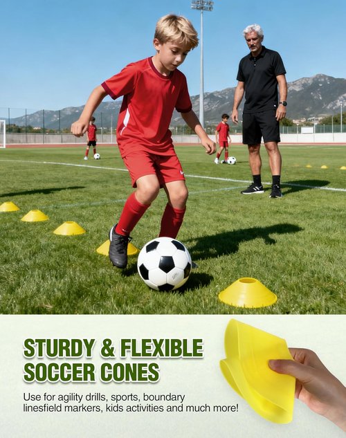 Lineslife Adjustable Agility Hurdles - Portable Speed Training Equipment with 4 Height Options for Athletes & Kids