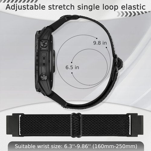 Tiptops Bands Compatible With Garmin Fenix 5/Fenix 6/Fenix 7/ Fenix 8-47mm Straps QuickFit 22mm Watch Band Elastic For Fenix 5 Plus/Fenix 6 Pro/Fenix 7 Pro Wristband