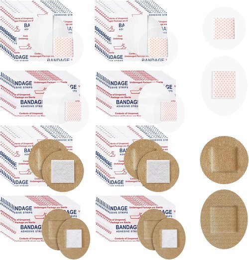 Geiserailie Adhesive Spot Bandages - 240 Pcs Flexible Round & Oval Fabric Waterproof First Aid Supplies | 7/8'' & 1.25''