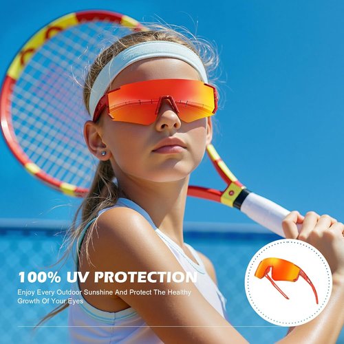 Fanshen Kids Baseball Sunglasses - Polarized UV Protection for Boys & Girls Ages 3-12