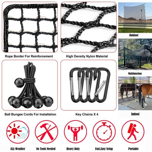 AOLIGEIJS Golf Net,Practice Net,Sports Netting,Sports Practice Barrier Net,Heavy Duty Ball Netting,DIY Ball Net for Golf, Baseball, Hockey, Soccer
