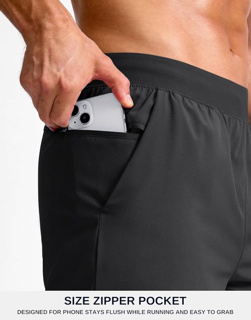 G Gradual Men's Athletic Running Shorts - Lightweight Quick-Dry Workout Shorts with Zipper Pocket | 7"/5"/9" Sizes